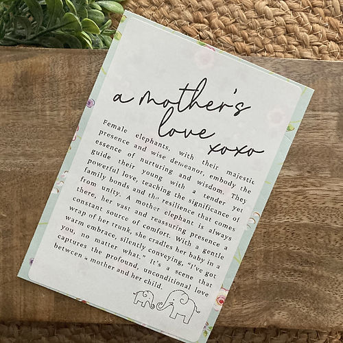 A Mother's Love Elephant Ornament and Story Card