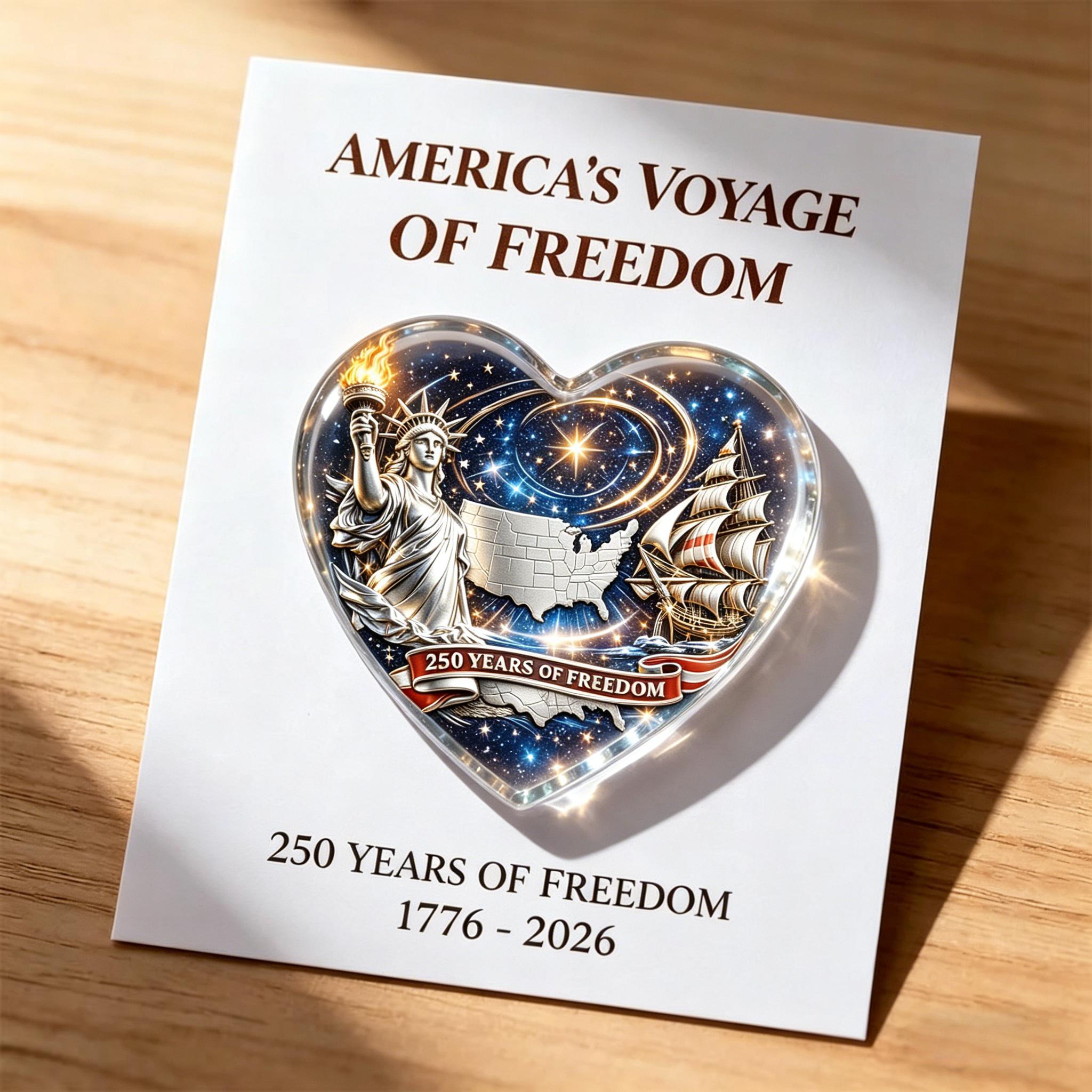 America's Voyage of Freedom 250th Anniversary Heart Keepsake