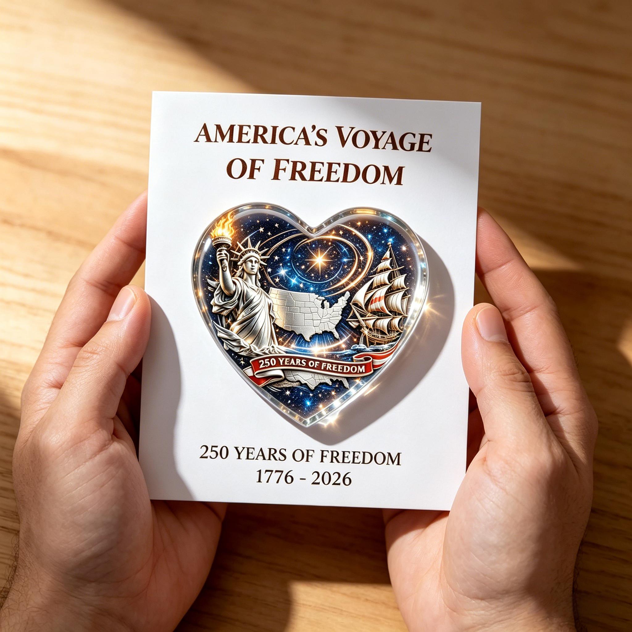 America's Voyage of Freedom 250th Anniversary Heart Keepsake
