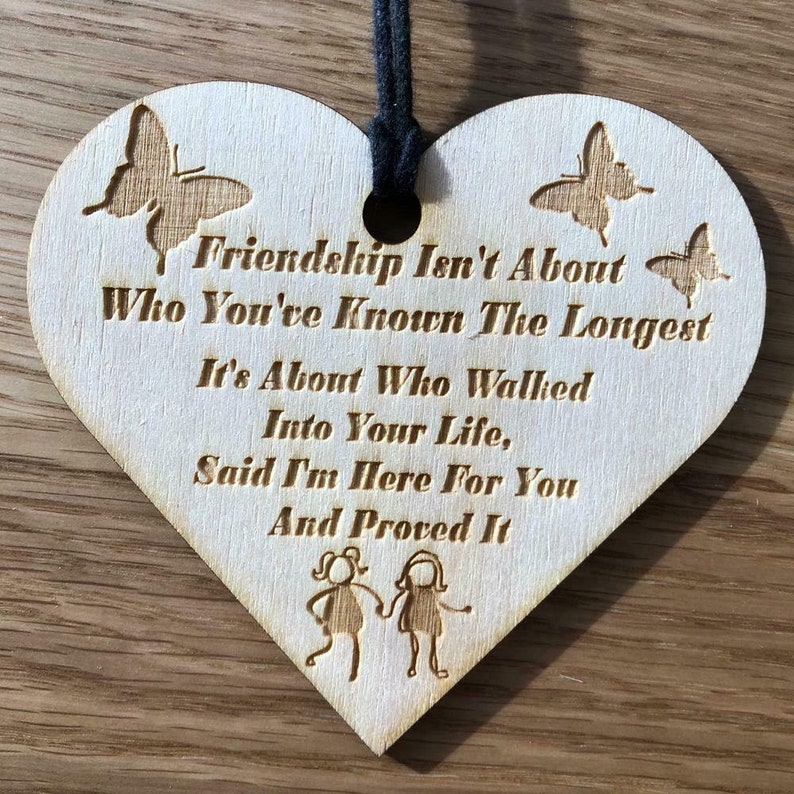 Lasting Friendship Gift Engraved Wooden Plaque