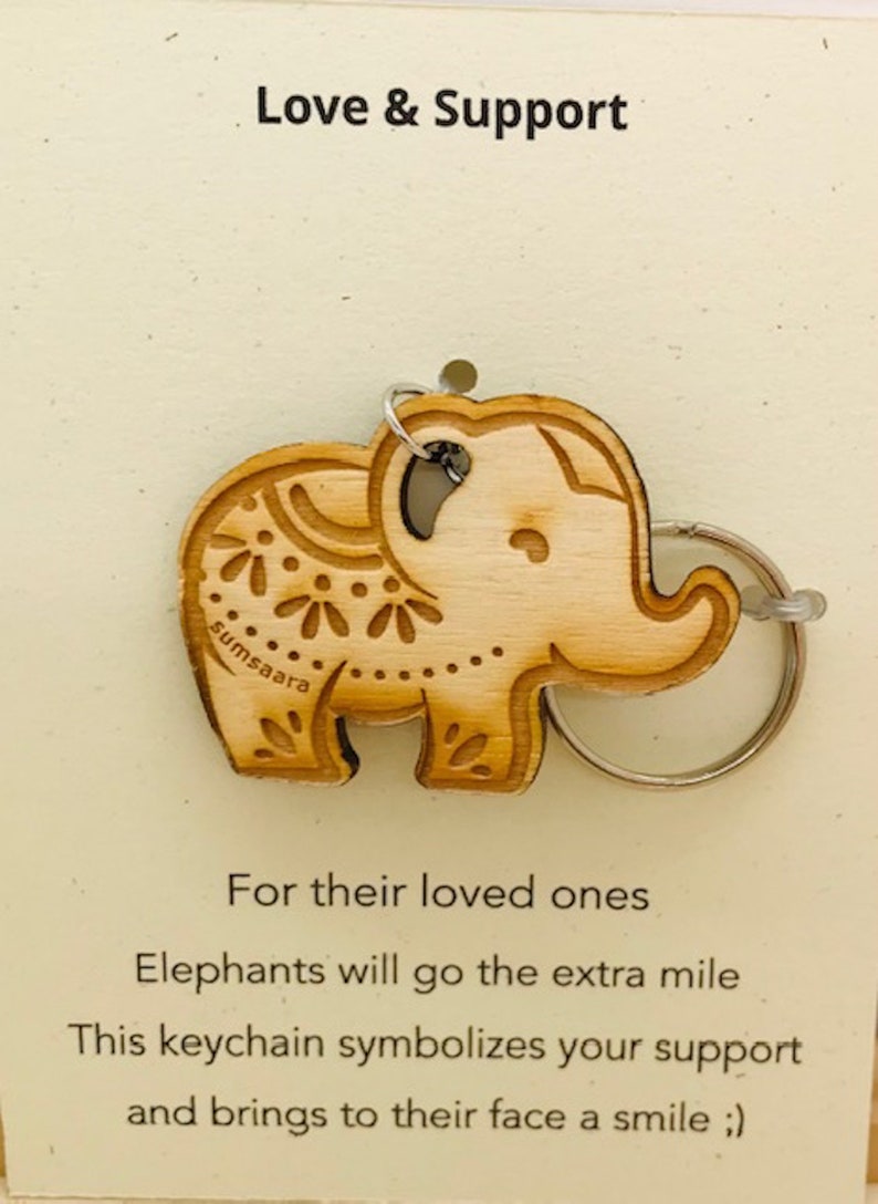 Love and Support Card - Lucky Elephant • Elephant Keychain