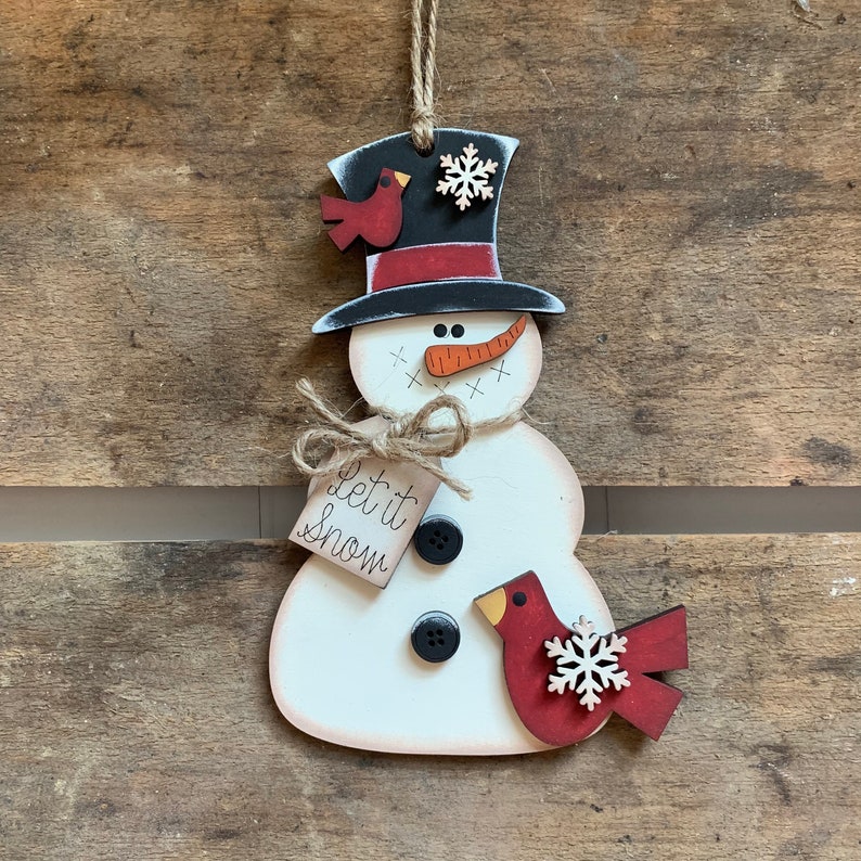 ☃️Snowman Christmas Ornaments Wood Ornaments🎅