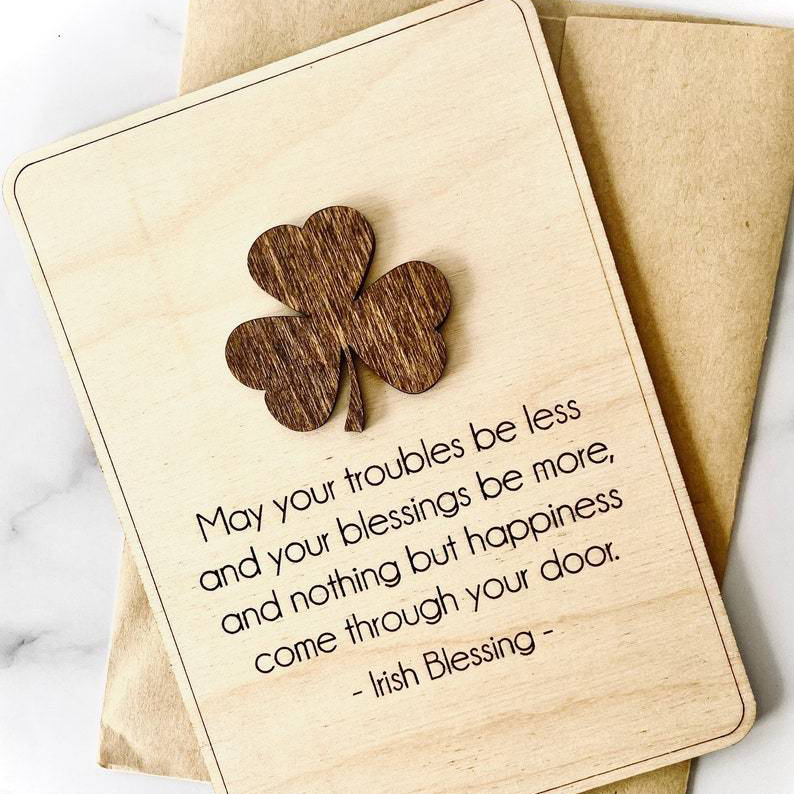 ☘️Irish blessing wood card 