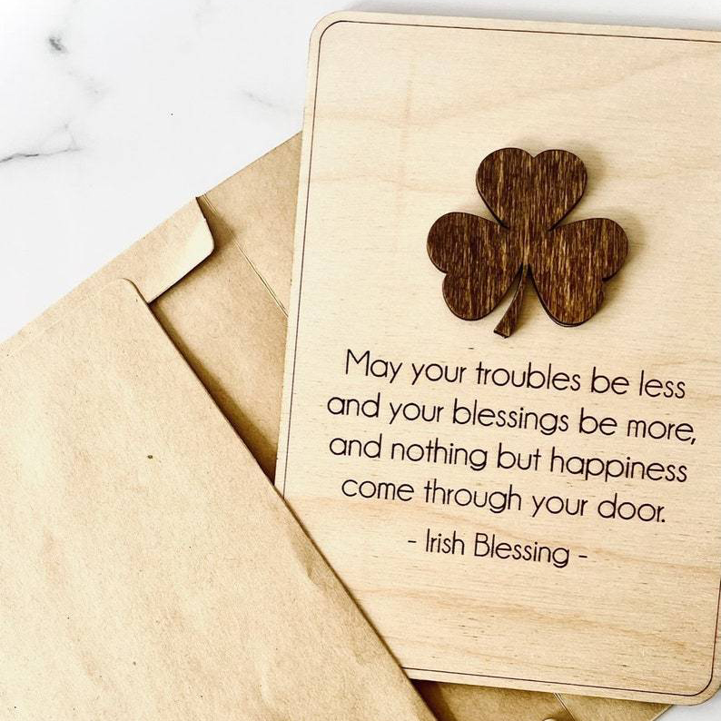 ☘️Irish blessing wood card 