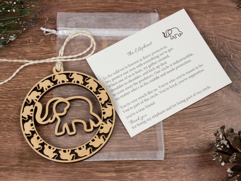 Elephant Friendship Ornament, Friendship Ornament, Sisterhood Gift Exchange Best Friends Forever, Story of Love and Loyalty