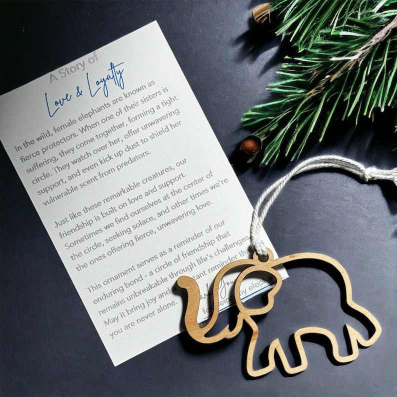 Wooden Elephant Ornament | Friendship Gift 