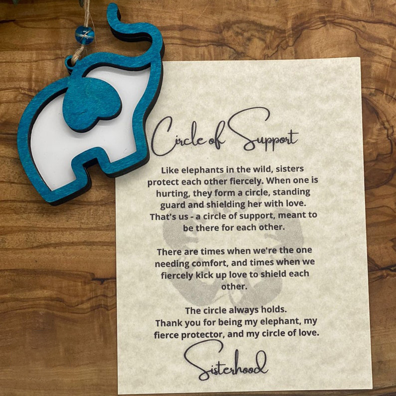 Friendship Elephant ornament - Here for you, Thinking of you, Unconditional love