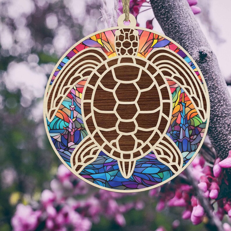 Turtle Sea Suncatcher Ornament - Gift for Turtle Lover