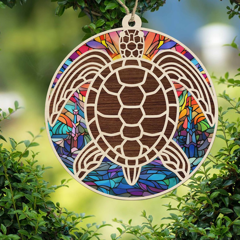 Turtle Sea Suncatcher Ornament - Gift for Turtle Lover