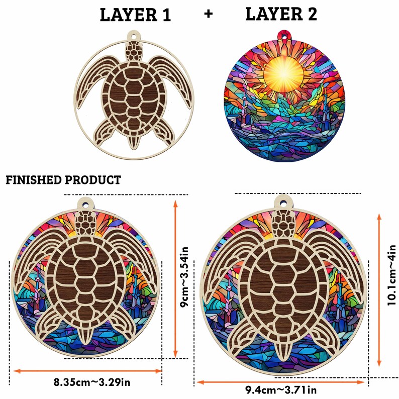 Turtle Sea Suncatcher Ornament - Gift for Turtle Lover