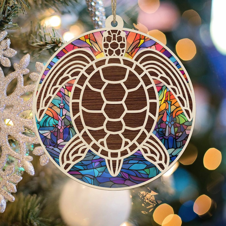Turtle Sea Suncatcher Ornament - Gift for Turtle Lover