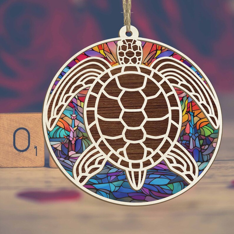 Turtle Sea Suncatcher Ornament - Gift for Turtle Lover