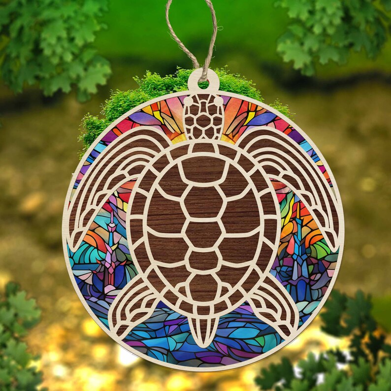 Turtle Sea Suncatcher Ornament - Gift for Turtle Lover