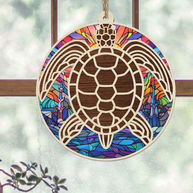Turtle Sea Suncatcher Ornament - Gift for Turtle Lover