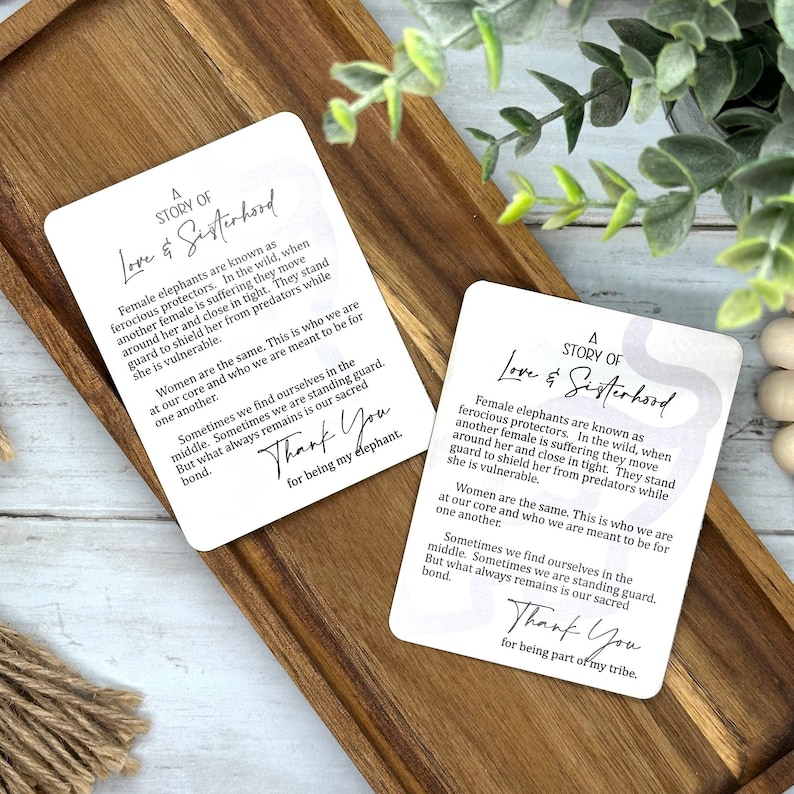 Poinsettia Floral Sisterhood Elephant Ornament with Card