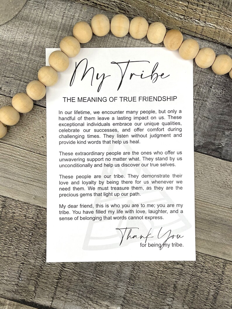 My tribe charm friendship ornament - story card ornament