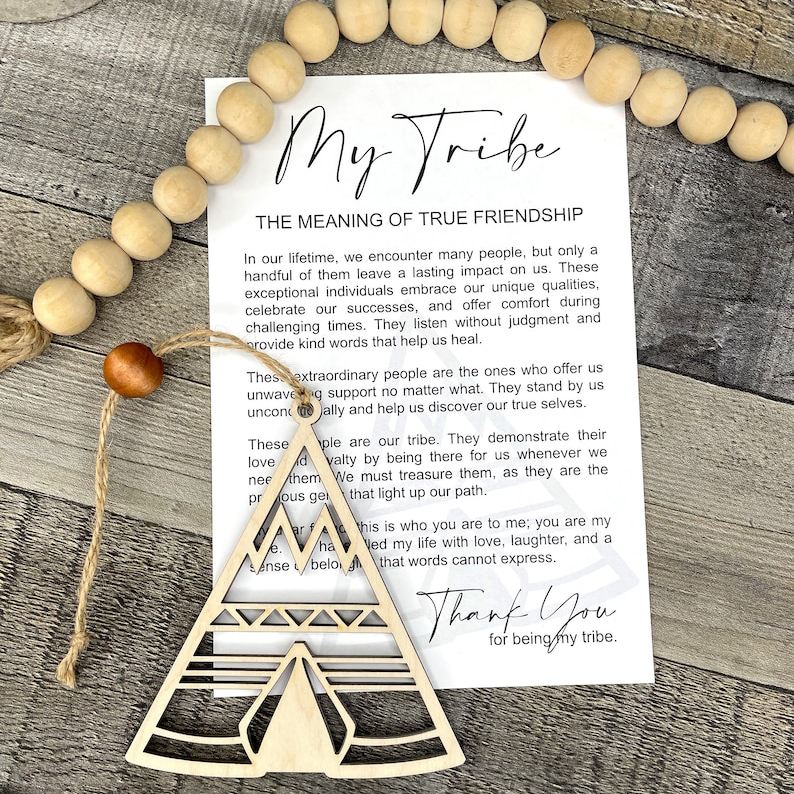 My tribe charm friendship ornament - story card ornament