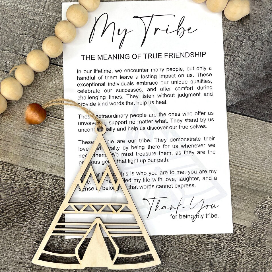 My tribe charm friendship ornament - story card ornament
