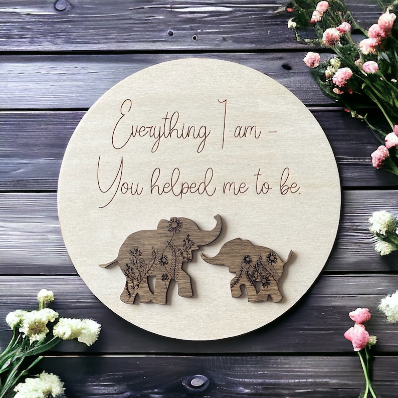 🔥Mothers Day 49% OFF - 🐘Circle Elephant Photo Frame Wooden