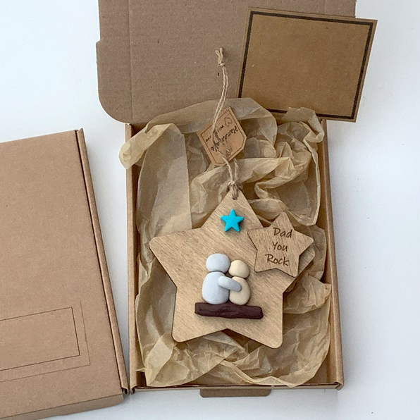 Dad you Rock wooden hanging ornament || Handmade Gift for Dad