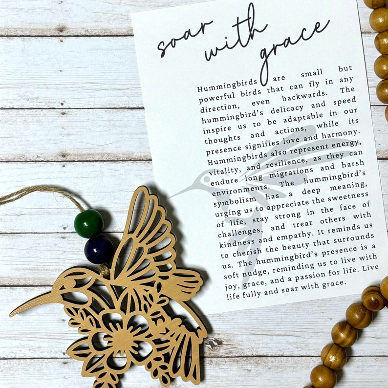💖Hummingbird encouragement story card ornament