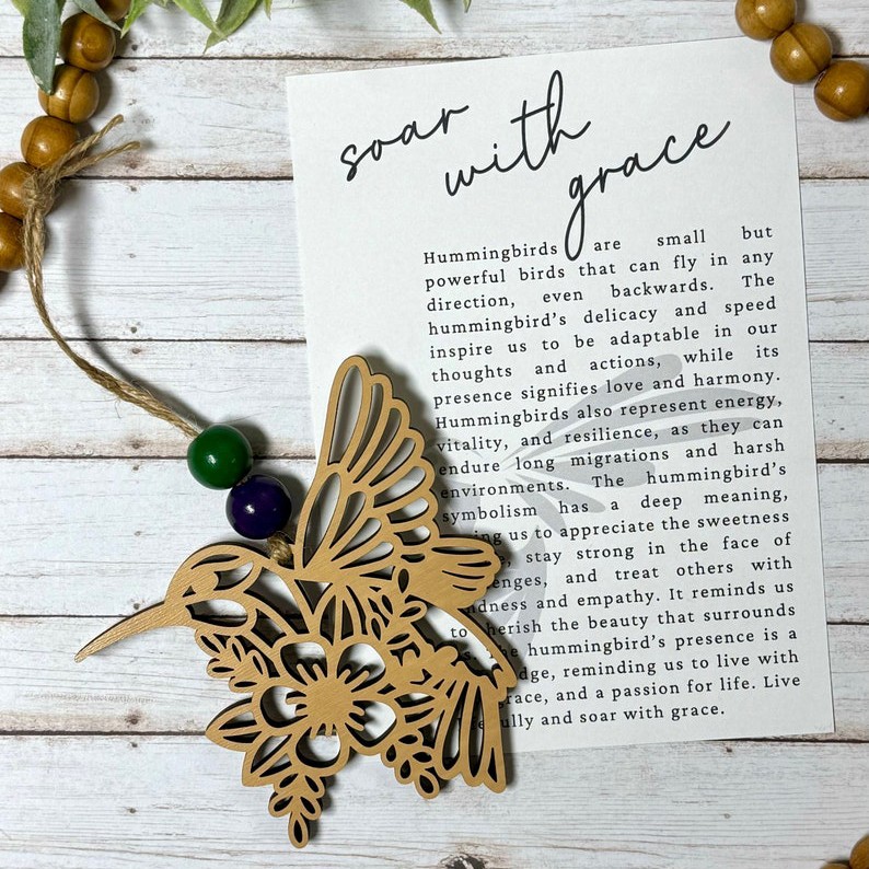 💖Hummingbird encouragement story card ornament