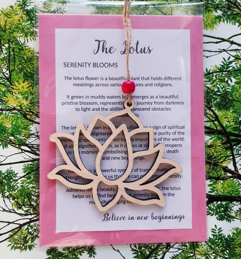 New Beginnings, Reiki Yoga Gift - Lotus Ornament with Story,