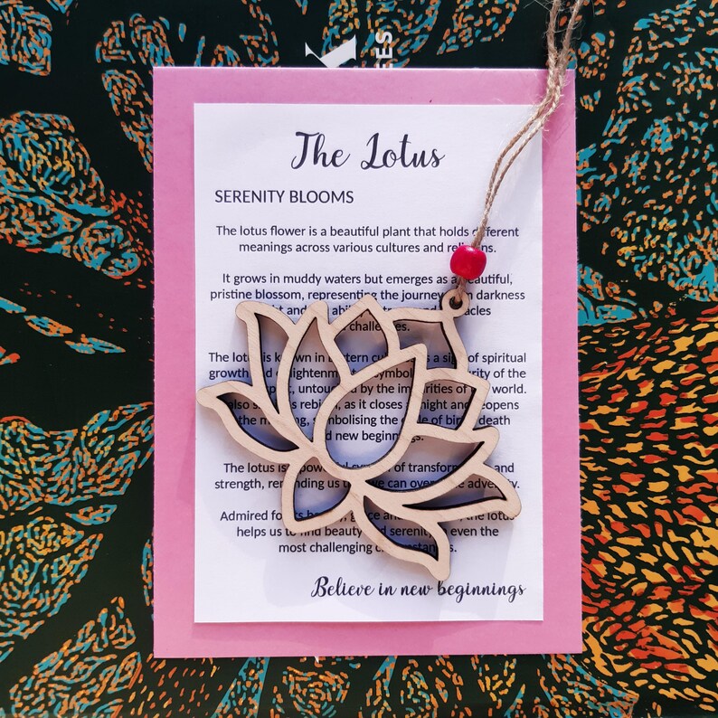 New Beginnings, Reiki Yoga Gift - Lotus Ornament with Story,