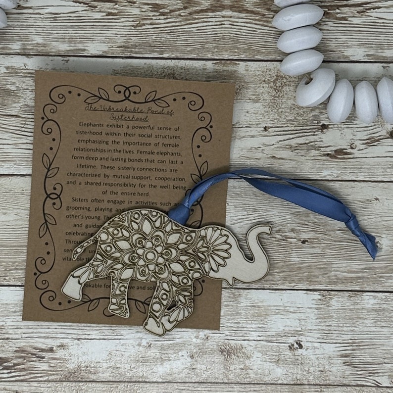 Sisterhood Best Friends Unbreakable Bond Mandala Elephant Ornament