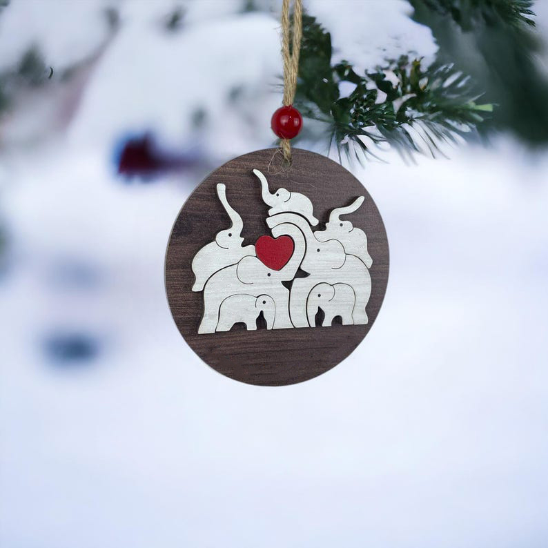 🔥HOT SALE 49% OFF - 🐘Custom Family Elephant Ornament