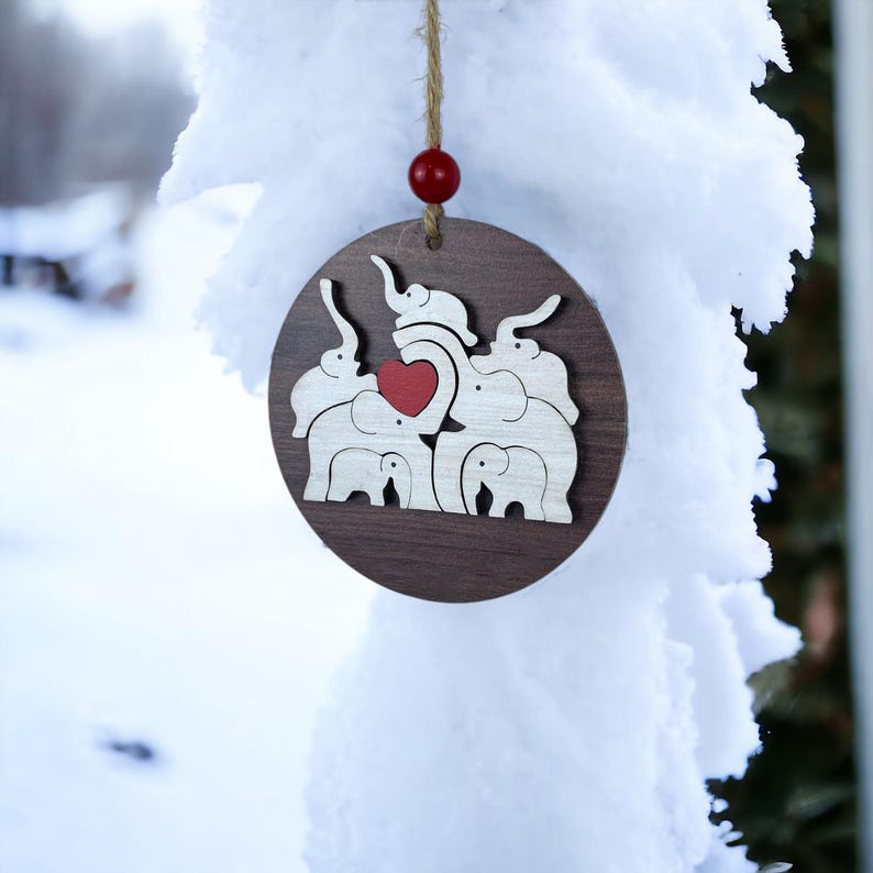 🔥HOT SALE 49% OFF - 🐘Custom Family Elephant Ornament