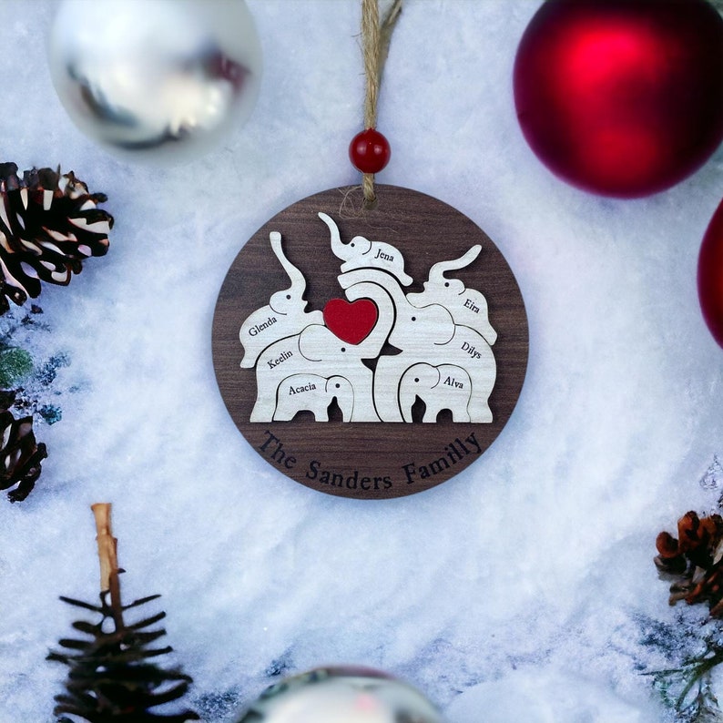 🔥HOT SALE 49% OFF - 🐘Custom Family Elephant Ornament