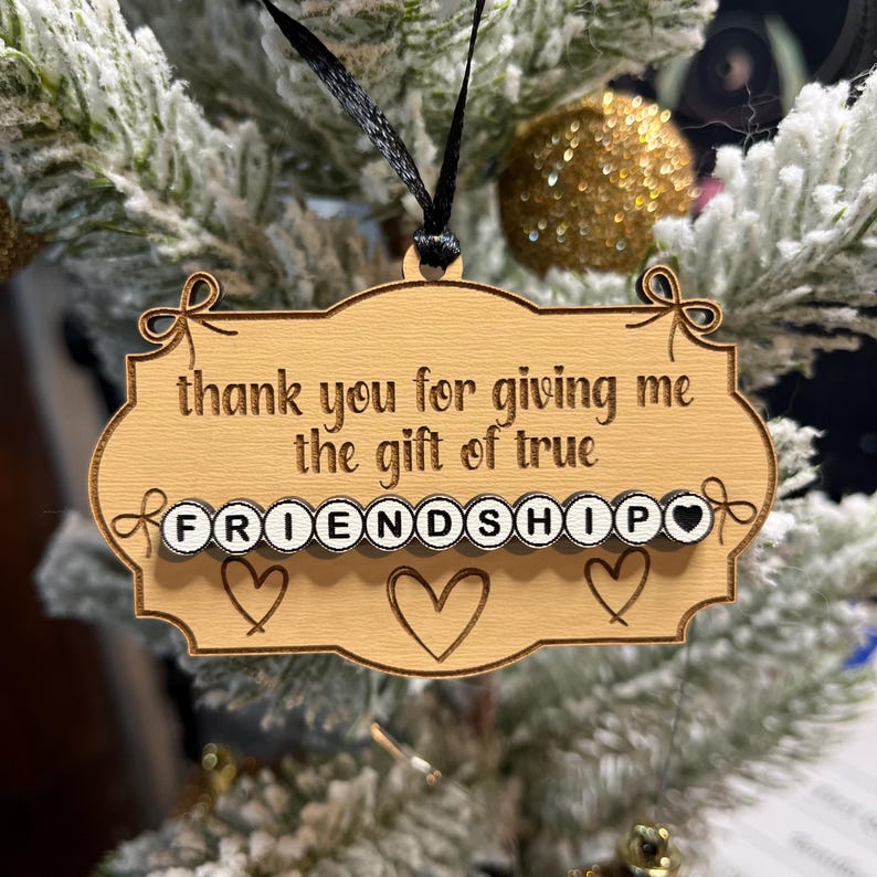 True Friendship Ornament-  Letter Bead Ornament