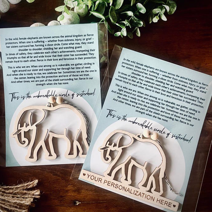 🐘Personalized Elephant friendship ornament • Friend gift