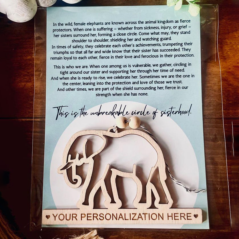 🐘Personalized Elephant friendship ornament • Friend gift