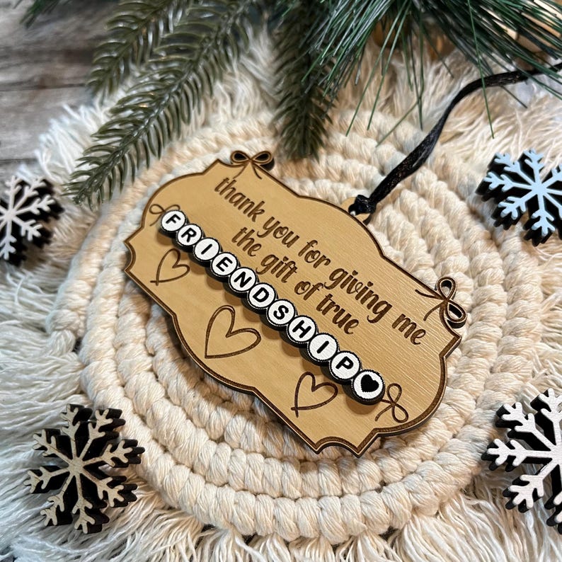 True Friendship Ornament-  Letter Bead Ornament