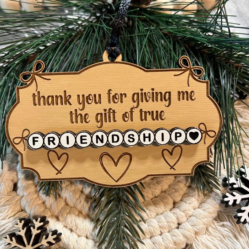 True Friendship Ornament-  Letter Bead Ornament