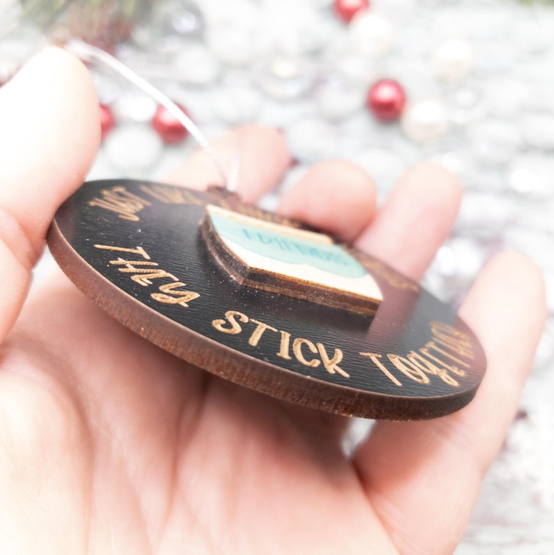 Handmade Wooden Ornament - Funny Friendship Gift - "Thick Thighs Stick Together" Panty Ornament 