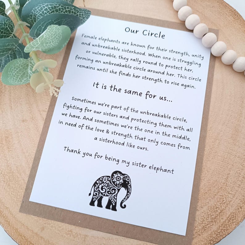 Sisterhood Elephant Gift • Thank you for being my Elephant