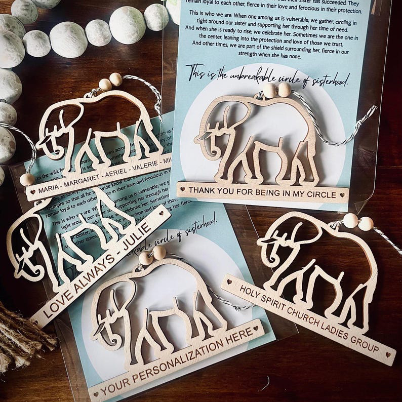 🐘Personalized Elephant friendship ornament • Friend gift