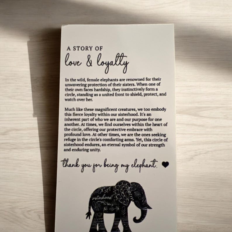 Sisterhood Elephant Wood Ornament & Sisters Gift 