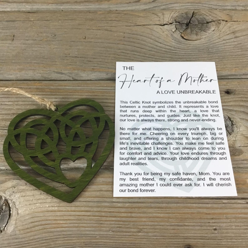 Celtic Knot Heart of a Mother Story Card Ornament