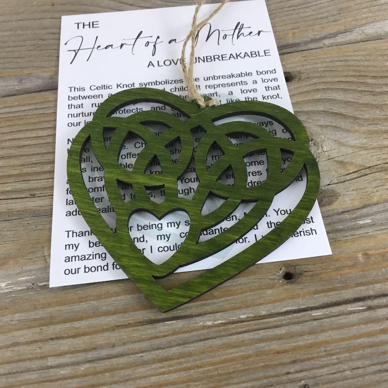 Celtic Knot Heart of a Mother Story Card Ornament