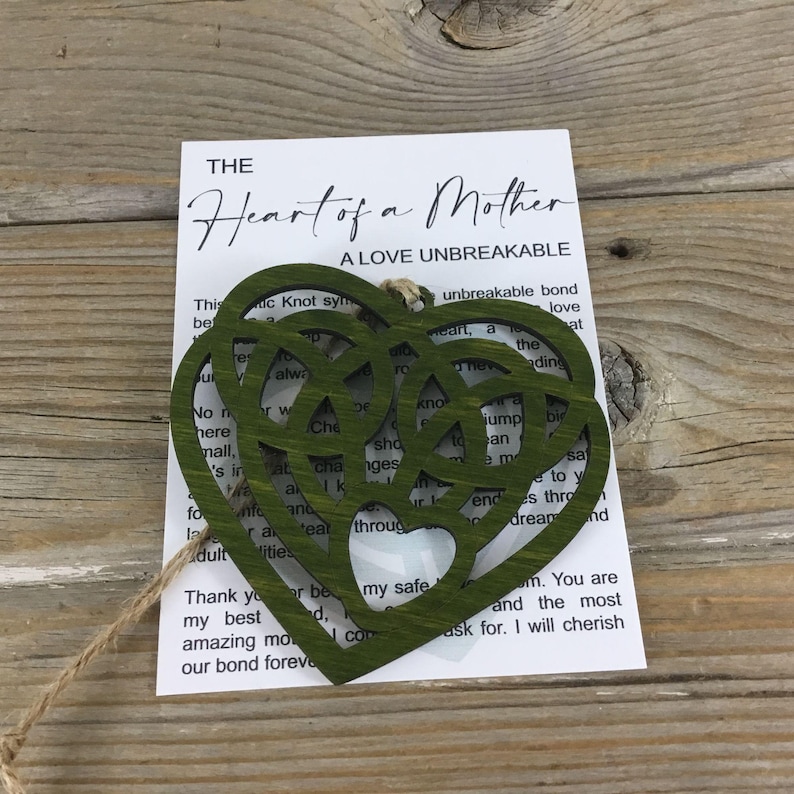 Celtic Knot Heart of a Mother Story Card Ornament