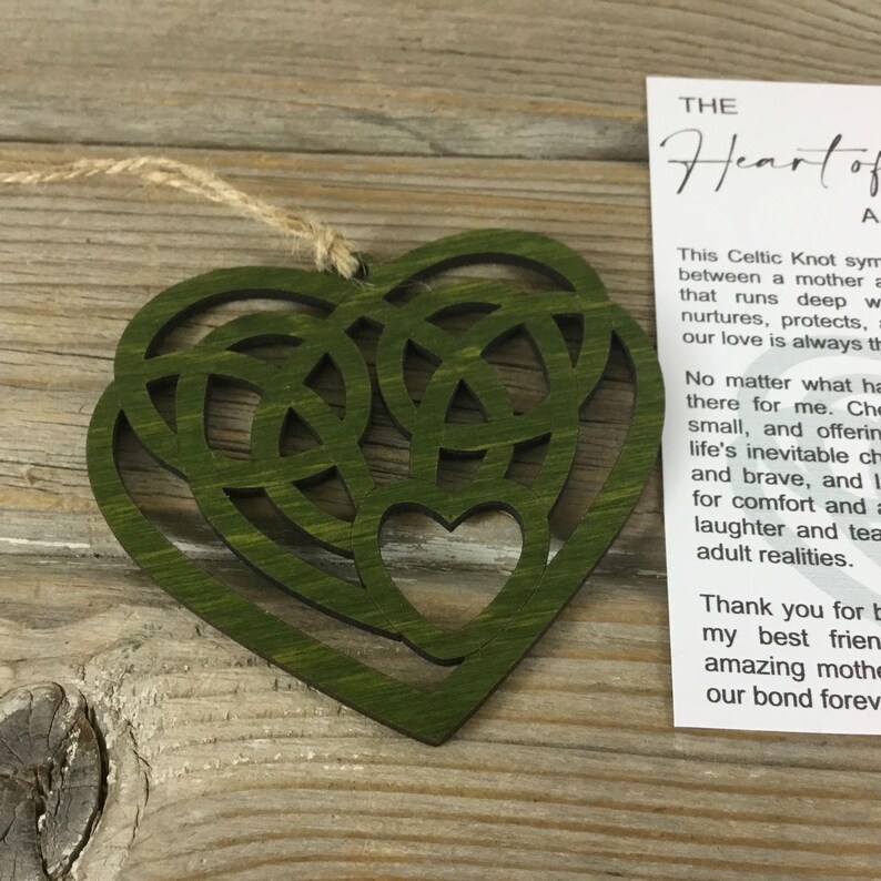 Celtic Knot Heart of a Mother Story Card Ornament