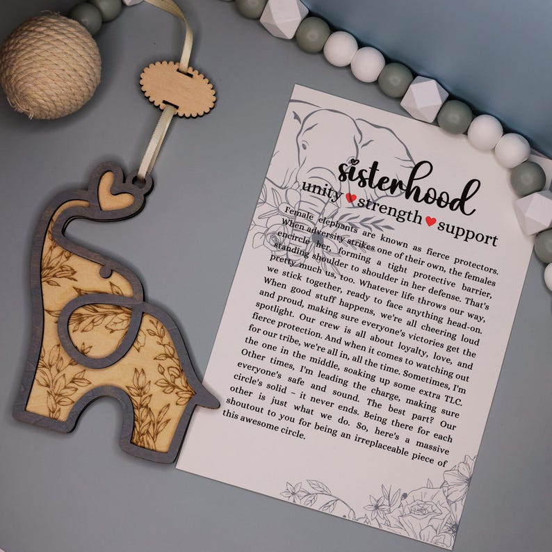 Sisterhood, Elephant, Sister's Love, Story, Ornament, Wall hang, Car, Gift