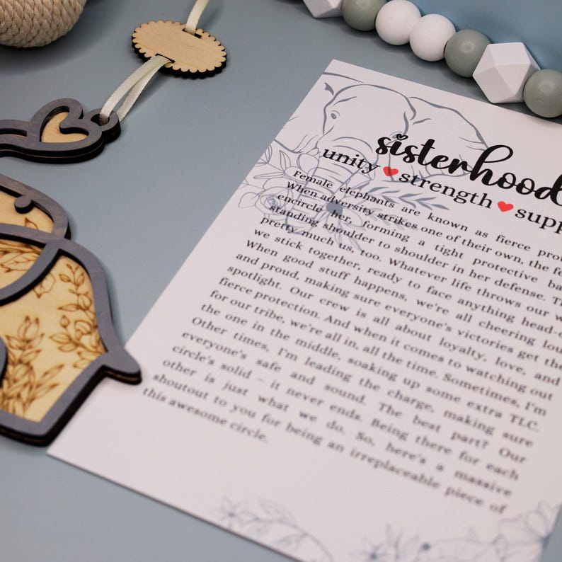 Sisterhood, Elephant, Sister's Love, Story, Ornament, Wall hang, Car, Gift