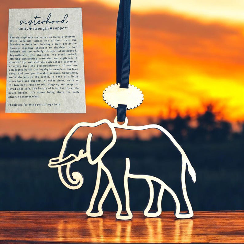 Elephant friendship ornament • Sisterhood elephant
