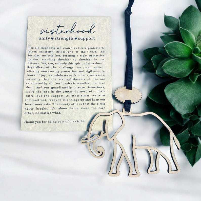 Elephant friendship ornament • Sisterhood elephant