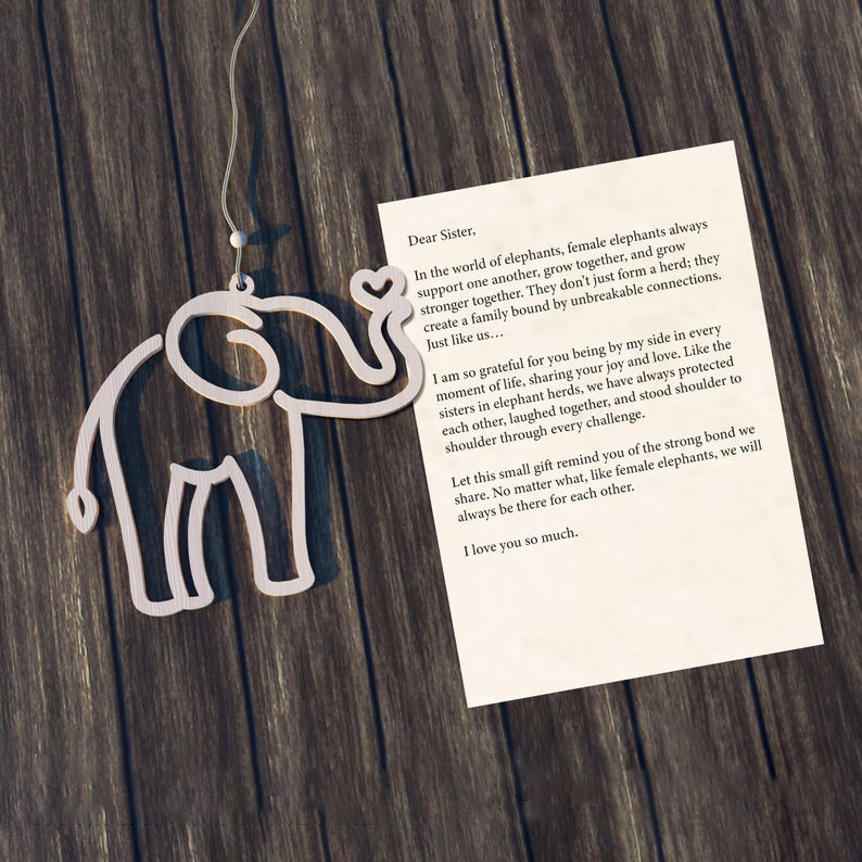 Elephant Sisterhood Ornament - Friendship Gift